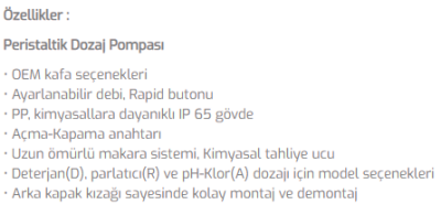 Aspendose A Peristaltik Dozaj Pompası 2.8L/3B A - 2