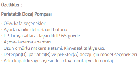 Aspendose A Peristaltik Dozaj Pompası 2.8L/3B A - 2