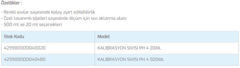 Kalibrasyon Sıvısı PH 4 20ML - 3