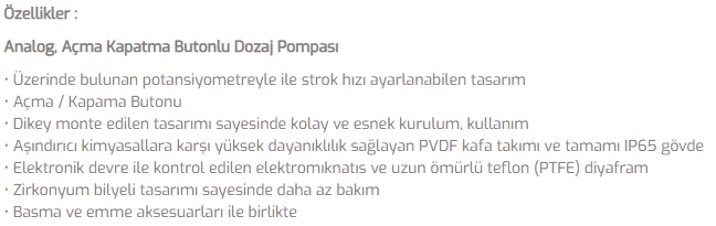 Lara A Analog Dozaj Pompası 5L/7B - 2
